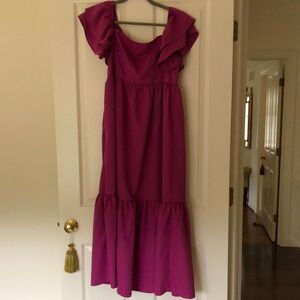 SHEIN vibrant purple Ruffled Tiered Midi Sundress in a size medium